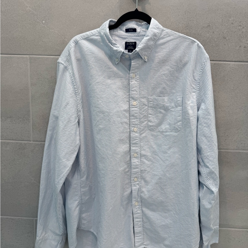 New without tag J. Crew Light Blue Striped Button Down Shirt